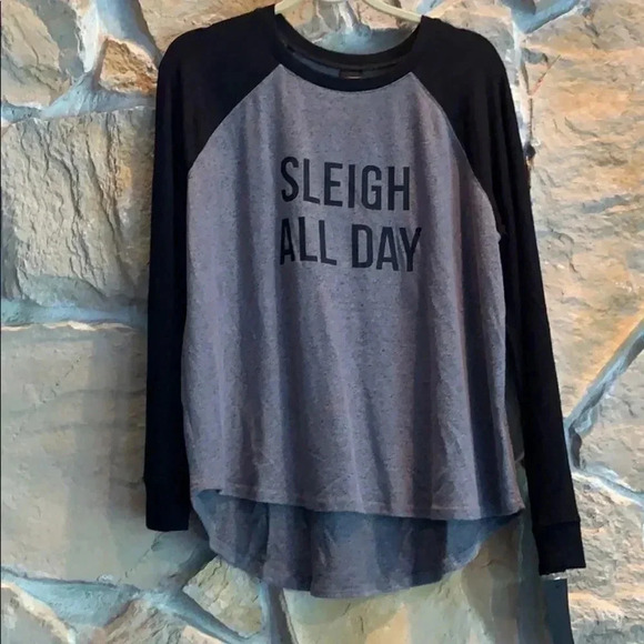 Free Press Sleigh all Day Gray and Black Shirt - Picture 2 of 7